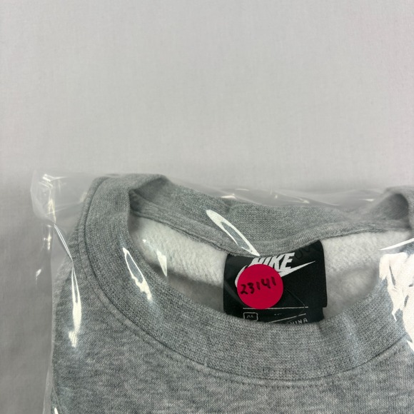 Nike Sweatshirt Mens XL Gray Crew Neck Just Do It Spell Out Graphic Pullover NEW - Picture 9 of 9